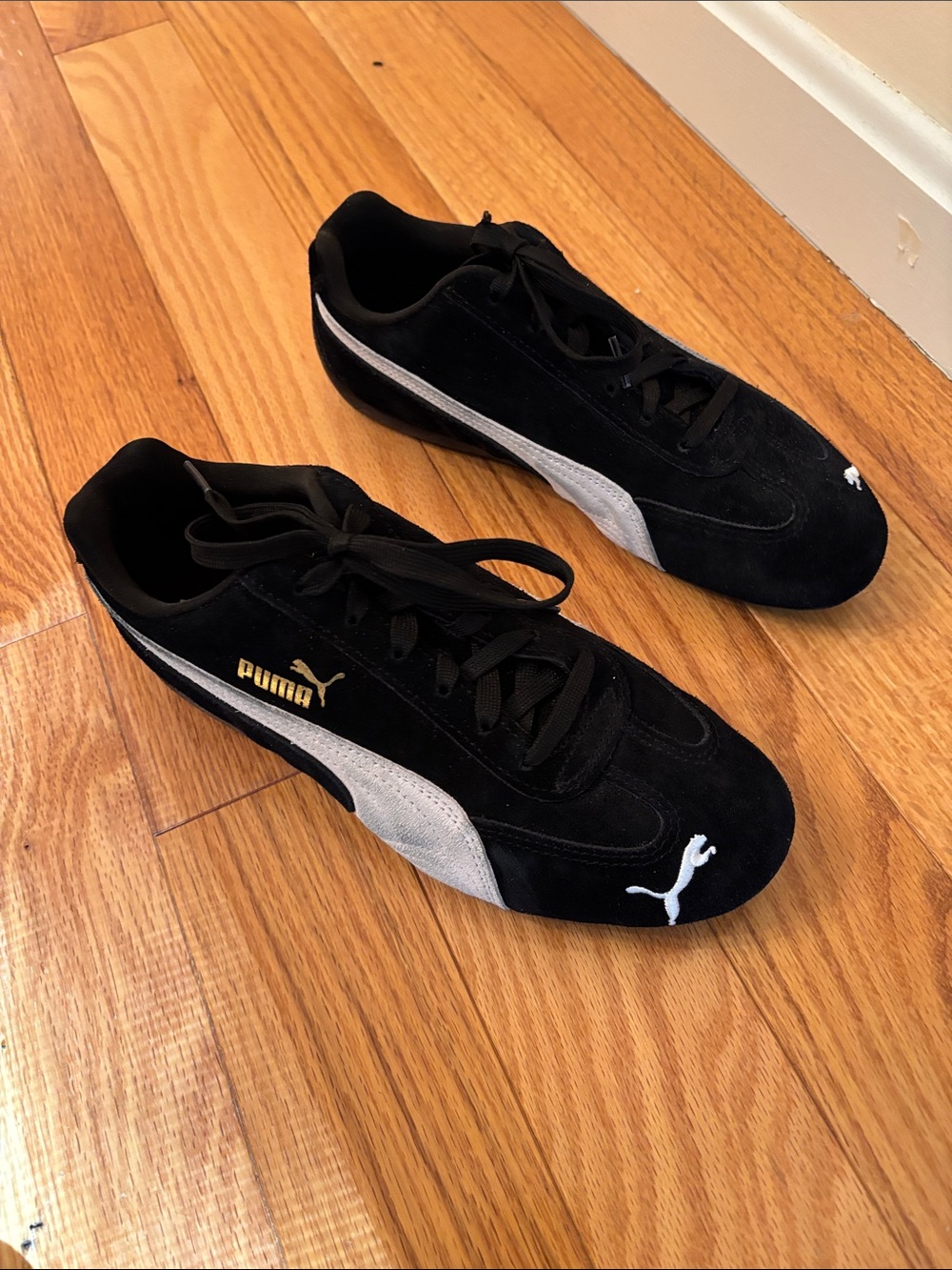 Puma Black & Ivory Speedcat Women’s Suede-Style Low-Top Sneakers 8.5